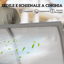 Dondolo da Giardino a 3 Posti 171x108x154 cm con Tetto Parasole Rimovibile in Metallo Grigio scuro      