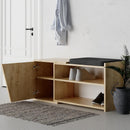 Panca Scarpiera da Ingresso 104x37x47 cm 2 Ripiani Porta Scarpe Mobiletto con Anta e Cuscino in MDF Quercia e Grigio      