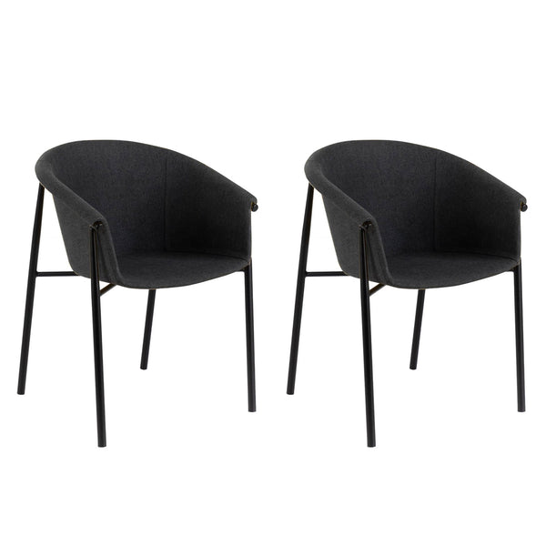 Set 2 Sedie 58x56xH79 cm in Tessuto Nari Grigio Scuro acquista