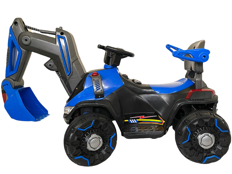 Escavatore Elettrico per Bambini 6V Kidfun Ruspa Force Blu e Nero