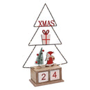 Calendario legno albero rosso con led cm 18x7,5xh31