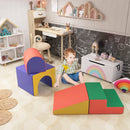 Set 4 Blocchi di Costruzione Morbidi per Bambini Gioco Educativo Modulabile in PU e EPE Multicolore      
