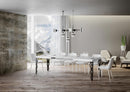 Tavolo Allungabile 200-304x90x77 cm Karamay Bianco Frassino Telaio Antracite 