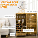 Portabottiglie 14 Bottiglie con Cassetto 50,8x50,8x111 cm in Legno e Metallo Marrone Scuro