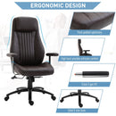 Sedia da Ufficio Presidenziale in Similpelle  Marrone