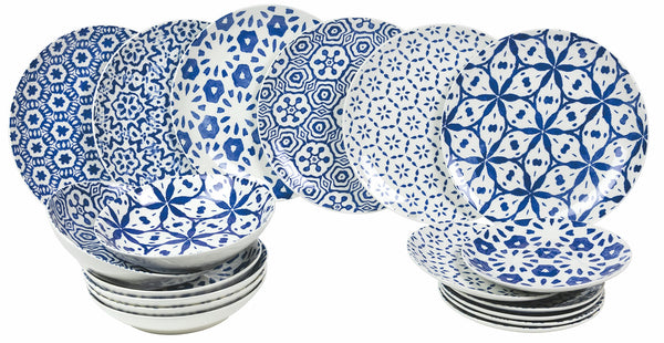 sconto Villa d'Este Home Tivoli Dark Bodrum Blue Porzellan Tafelservice 18-tlg