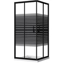 Box Doccia Angolare 2 Ante Scorrevoli 80x80 cm in Cristallo 6 mm H185cm Profilo Nero