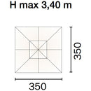 Ombrellone da Giardino Decentrato in Alluminio 3,5X3,5m con Manovella Vorghini ConTract Legno e Sabbia