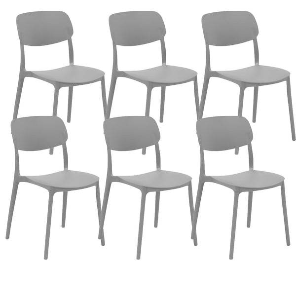 prezzo Set 6 Sedie 46x79x54 cm in Polipropilene Elodie Grigio Ice