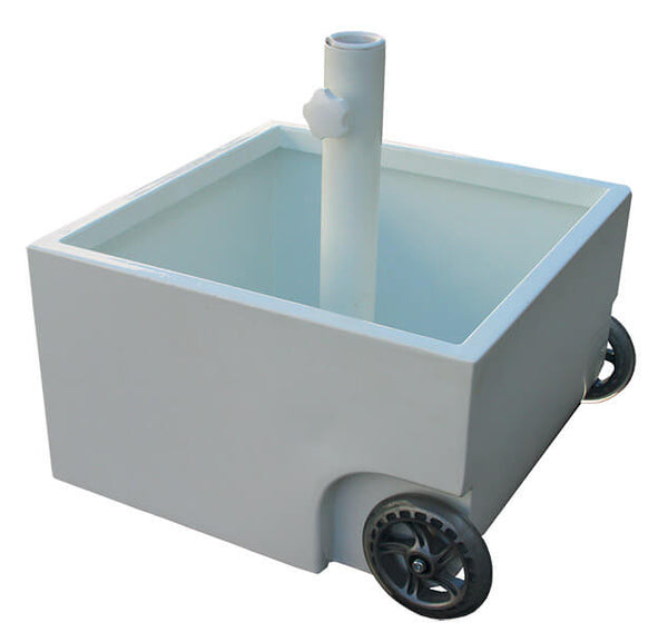 acquista Sockel für Gartenschirm 45 x 45 x 26 cm mit Kraus Fiore Uno White Pflanzgefäß