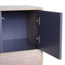 Credenza Mobile da Soggiorno in Legno Naturale e Grigio Scuro 