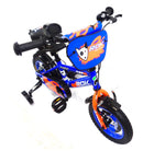 Bicicletta per Bambino 14" 2 Freni con Borraccia e Scudetto Frontale Blu e Arancione