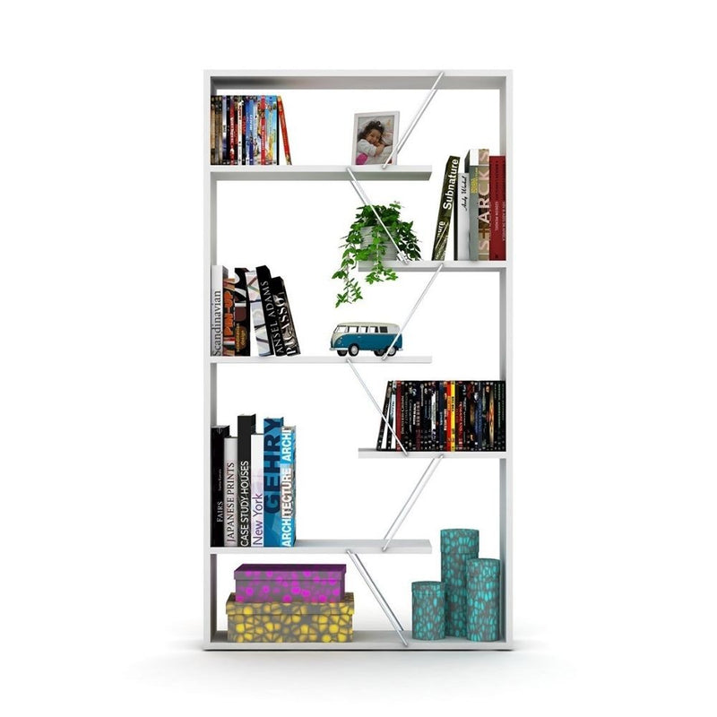 Libreria Tars bianca 84x24x157H cm