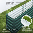 Letto per Orto a Fondo Aperto 240x40x45 cm con Bordi Arrotondati in Acciaio Zincato Verde   