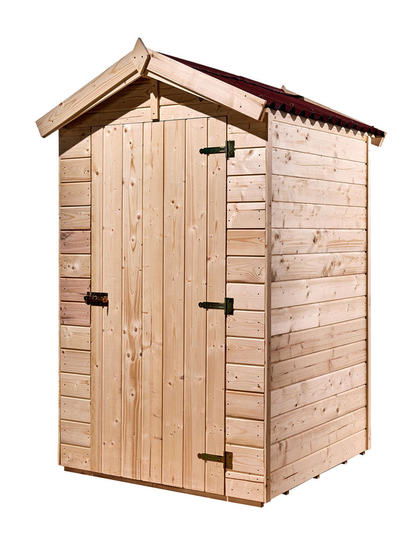 sconto Casetta Box da Giardino 1,4x1,4 m con Pavimento e WC a Secco in Legno Picea Massello 16mm Eden