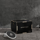 Box Jump Pliometrico a 3 Altezze 61-51-41 cm in Legno Antiscivolo Nero