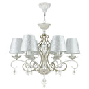 Lampadario Elegant in Metallo Monile Bianco con Oro