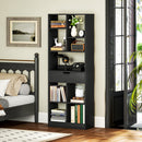 Libreria Moderna 60x26x158 cm con Cassetto Centrale e Kit Antiribaltamento in Legno Nero      