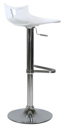 Sgabello con  Alzata a Gas e Seduta Girevole in Polipropilene Vandi Bianco