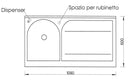 Lavatoio e Coprilavatrice 109x60x89cm Asse in Legno Montegrappa Edilla Bianco Sinistro
