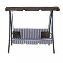 Dondolo Antigua con Cuscini 208x116x168 h cm in Acciaio Marrone