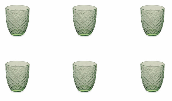 sconto Set 6 Gläser Ø8x10 cm in Glas Villa d'Este Home Tivoli Spiga Verdi