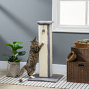 Tiragraffi per Gatti 41x41x81 cm Palo in Sisal e Pallina da Gioco Grigio   