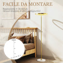 Lampada da Terra Moderna 40x40x157,5 cm Dimmerabile con Interruttore a Pedale in Metallo Oro  