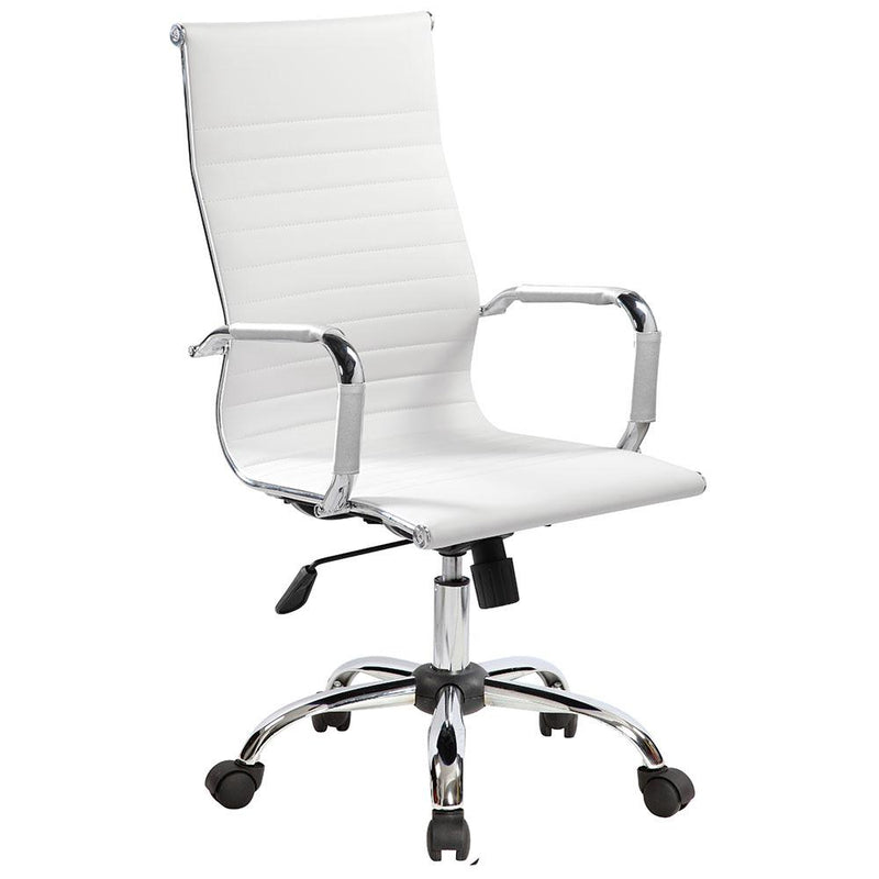 Sedia Poltrona Presidenziale da Ufficio in Similpelle Tosini Dallas Bianco