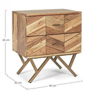 Comodino 2 Cassetti 50x35x55 cm in Legno