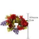 Set 9 Giro Candela con Rose e Lavanda Artificiali 