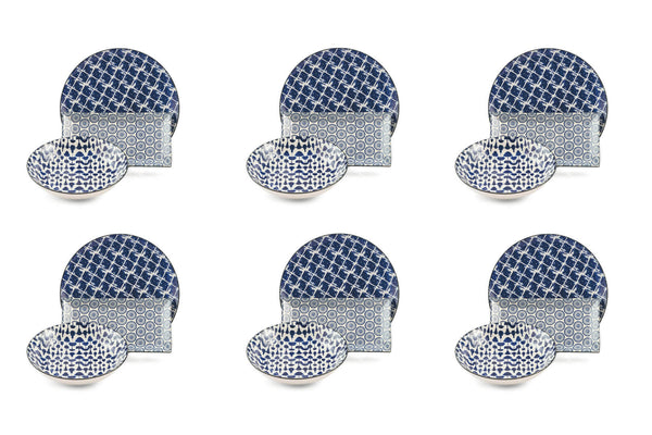 Villa d'Este Blue Wave Steinzeug Tafelservice 18-teilig acquista