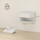 Set 2 Comodini Sospesi a Parete 40x35x30 cm con Prese di Corrente in Melamina Bianco      