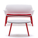 Set da Giardino Divano Poltrone e Tavolino in Polipropilene Vandi Bianco e Rosso