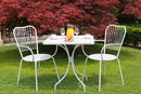 Tavolo da Giardino Quadrato in Acciaio Ivrea Bianco