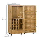 Portabottiglie 14 Bottiglie con Cassetto 50,8x50,8x111 cm in Legno e Metallo Marrone Scuro