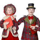 Famiglia Cantori in Plastica e Tessuto Rosso Scozzese Set 4pz cm 34x22xh96