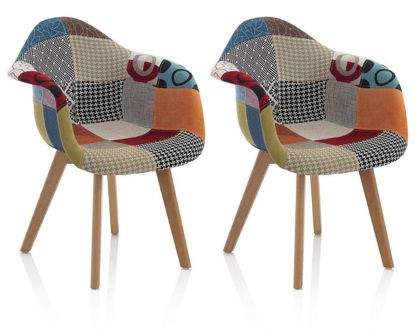 online Set mit 2 Stühlen 65 x 56 x 81,5 cm in Patchwork-Stoff