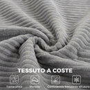 Divano 3 Posti Modulare 245x86x82 cm con Seduta Profonda in Velluto a Coste Grigio Chiaro      