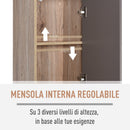 Mobile a Colonna per Bagno in Legno 30x24x170 cm  Grigio e Rovere