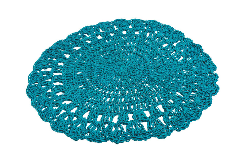 Set 6 Tovagliette Tonda Ø38 cm Villa d'Este Home Tivoli Uncinetto Ocean