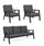 Set Salotto da Giardino Divano 2 Poltrone con Cuscini Truman Antracite