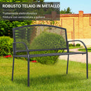 Panchina da Giardino 110,5x53,5x89 cm in Metallo Grigio scuro