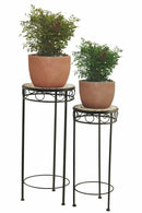 Set 2 Portapiante in Ferro Battuto con Mosaico Soriani Cipro