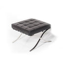 Pouf Barcelona in Acciaio Cromato Rivestimento in Similpelle Nero