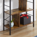 Libreria Industriale 77x30x157,5 cm a 5 Ripiani con Scomparti Aperti in Laminato e Acciaio Marrone Rustico e Nero      