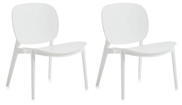 Set mit 2 Stühlen 58x48,5x71 cm aus weißem Polypropylen online