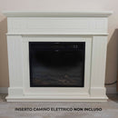 Cornice da Pavimento per Inserto Camino Elettrico 110x94,9x24,9 cm in MDF Sined Pienza Bianco