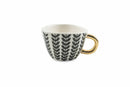 Set 6 Tazzine da Caffè Ø7x5 cm in Gres Villa d'Este Home Tivoli Masai Nero e Bianco