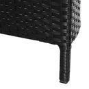 Set Salotto da Giardino Divano in Rattan Sintetico e Tavolino  Nero